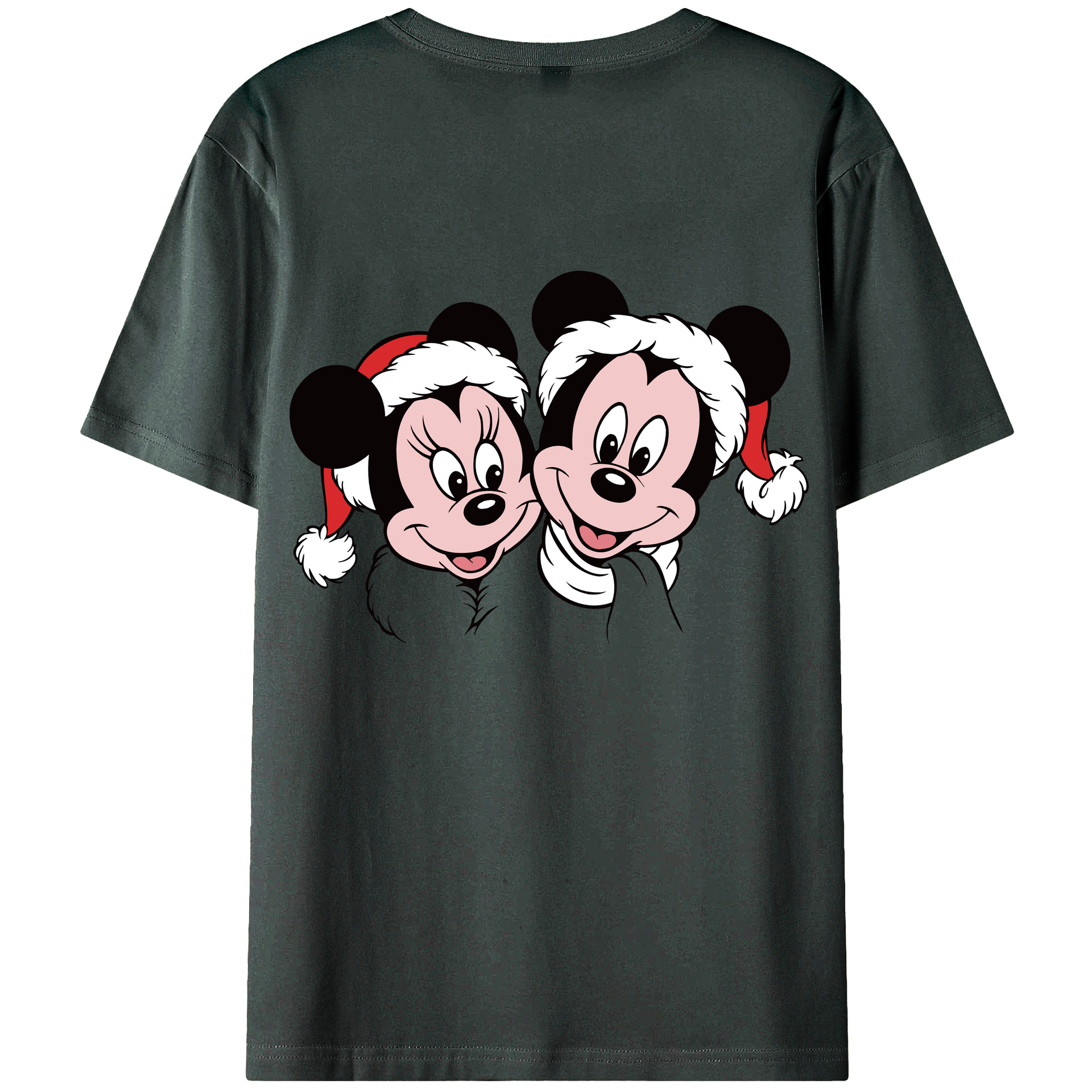 ミッキーマウス Mickey Mouse 綿100％ メンズ半袖Tシャツ（バックプリント） 通気性